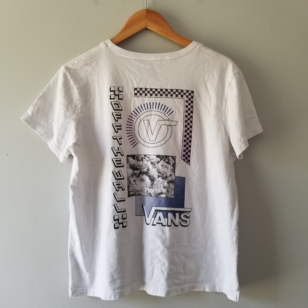 Vans White Back Graphic Tee Medium